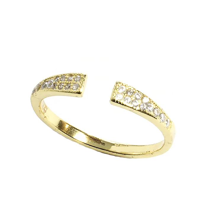 Open CZ Pave Ring - Gold or Silver