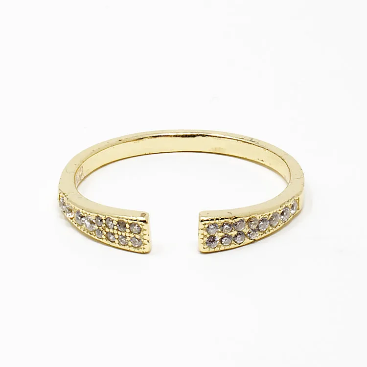 Open CZ Pave Ring - Gold or Silver