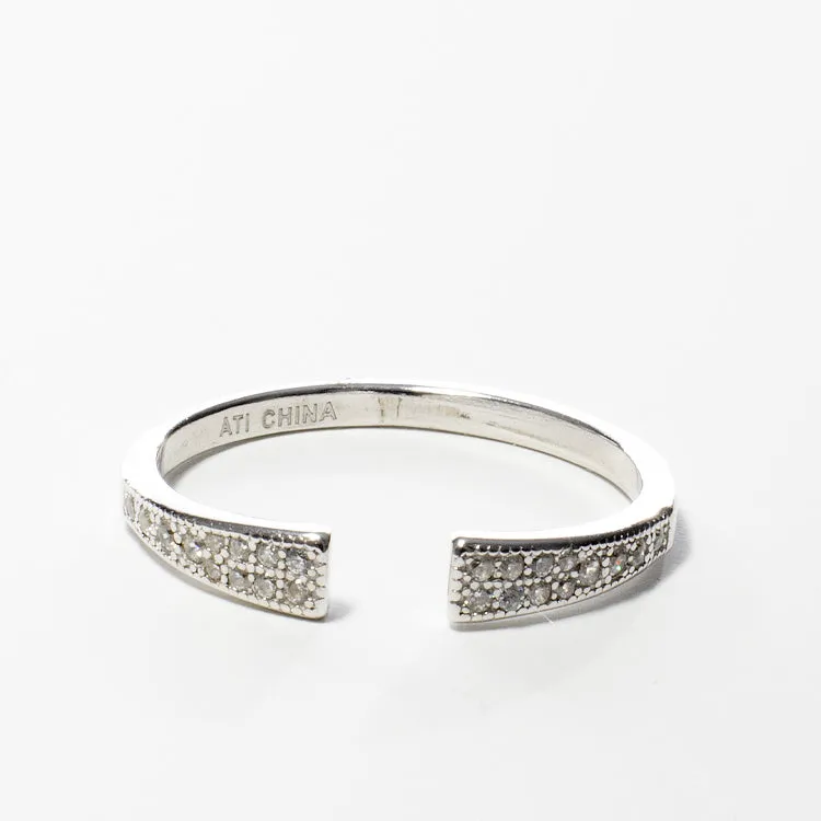 Open CZ Pave Ring - Gold or Silver