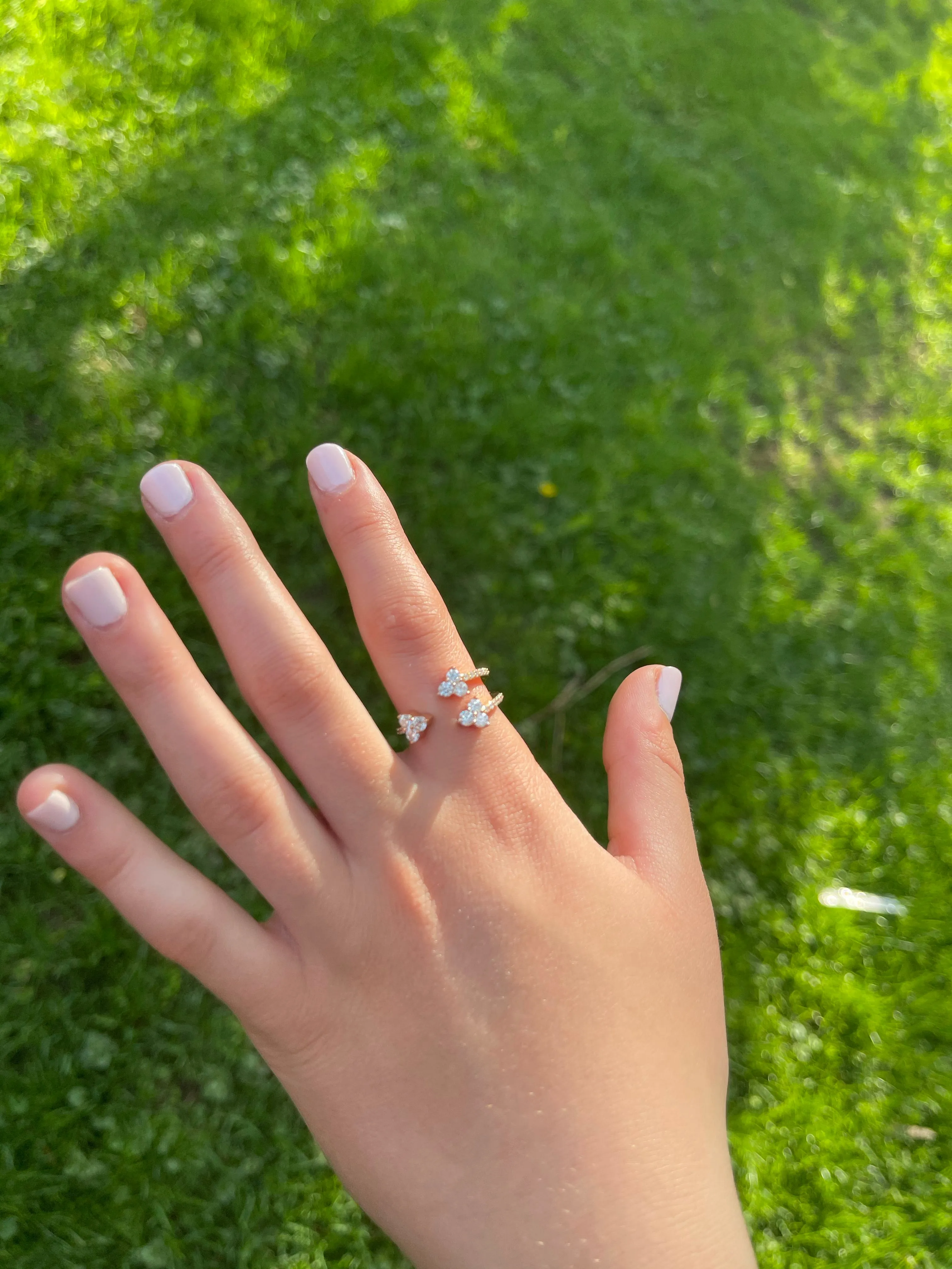 Open Diamond Trio Ring