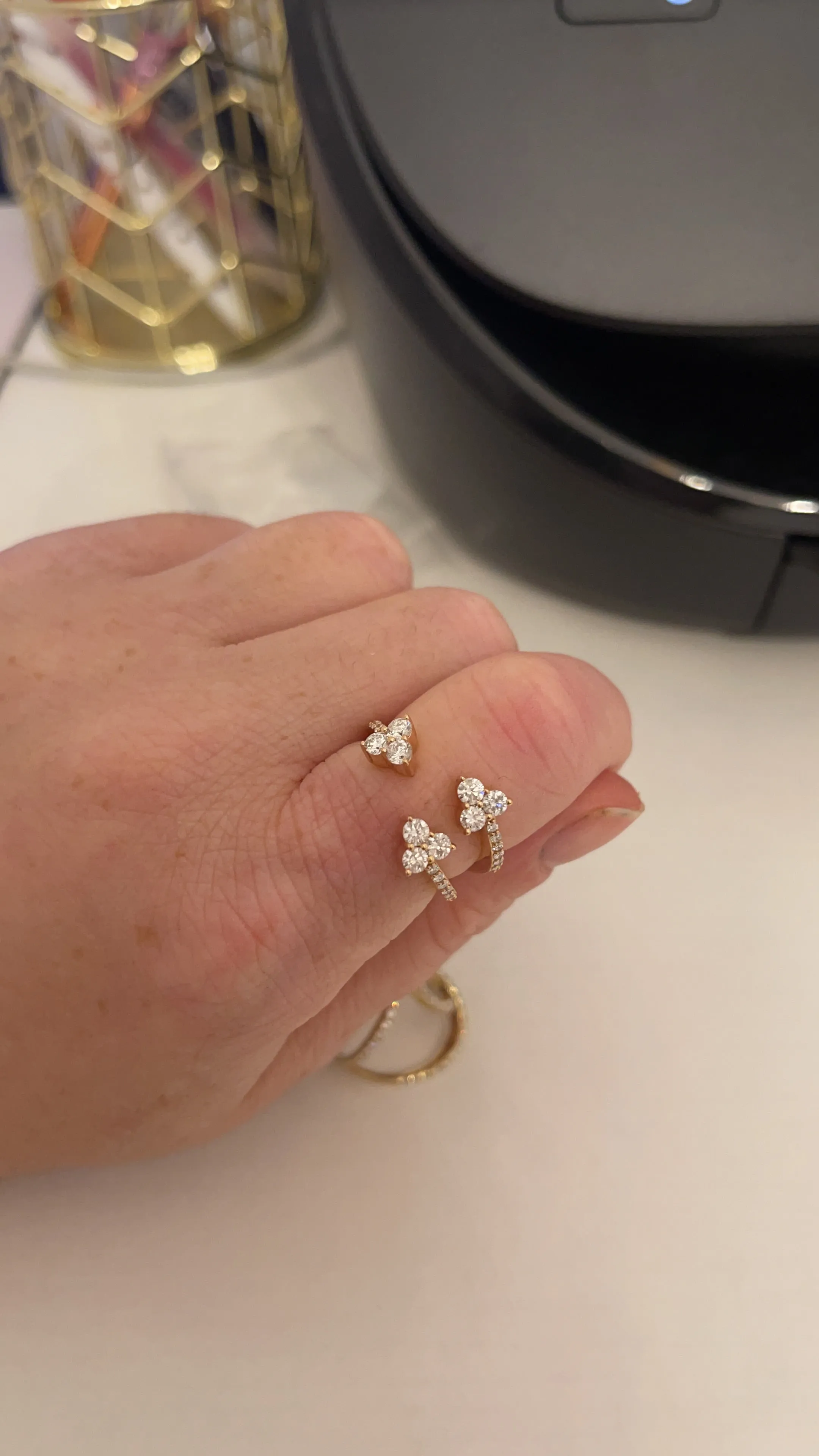 Open Diamond Trio Ring