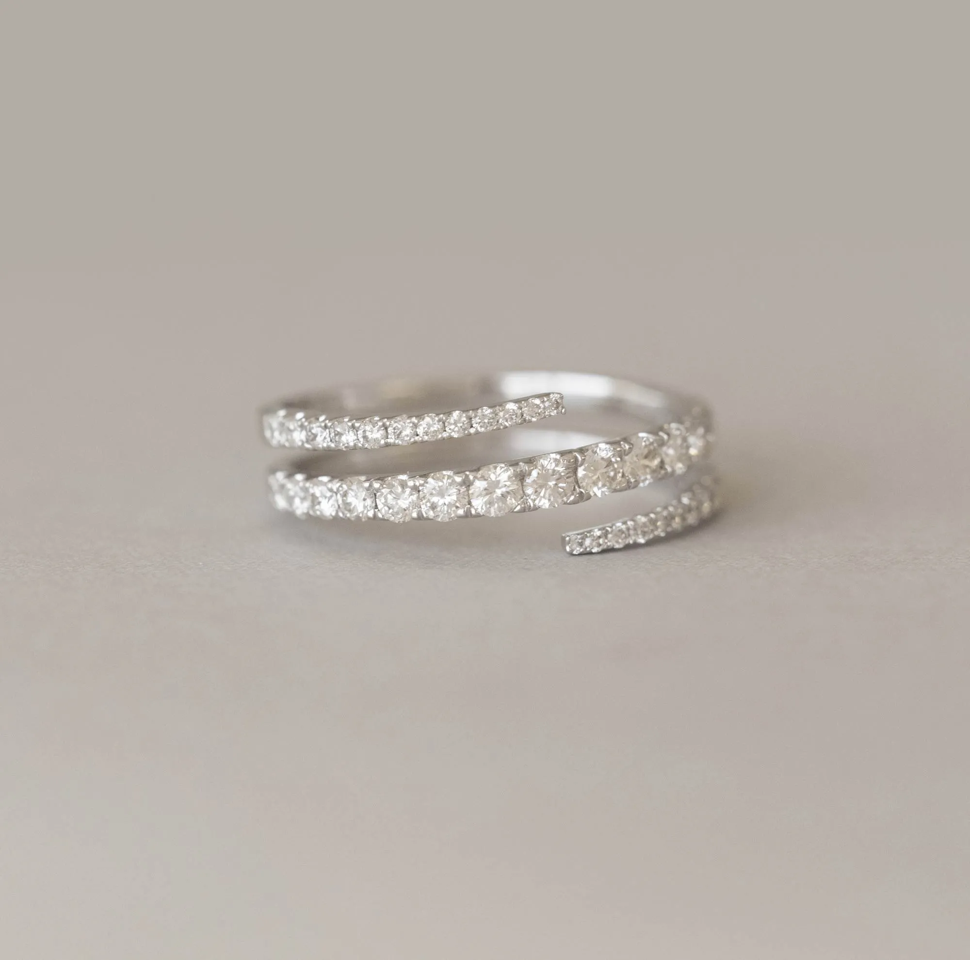 Open Diamond Wrap Ring