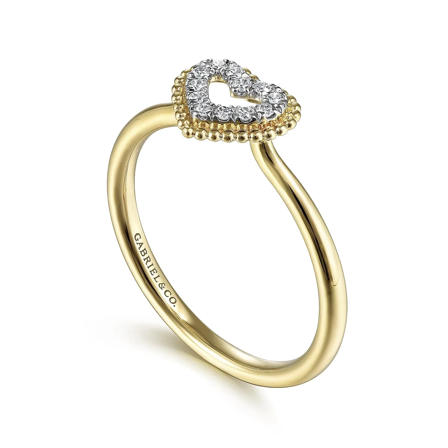 Open Heart Diamond Ring