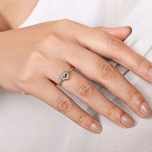 Open Heart Diamond Ring