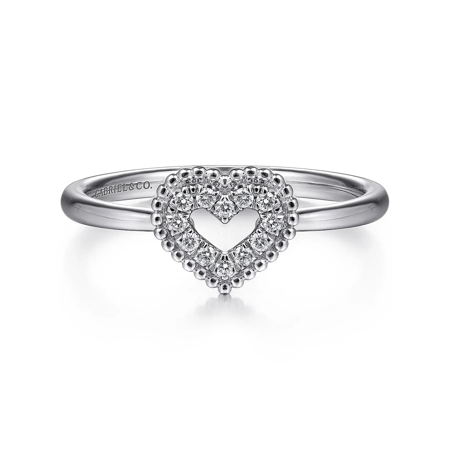 Open Heart Diamond Ring