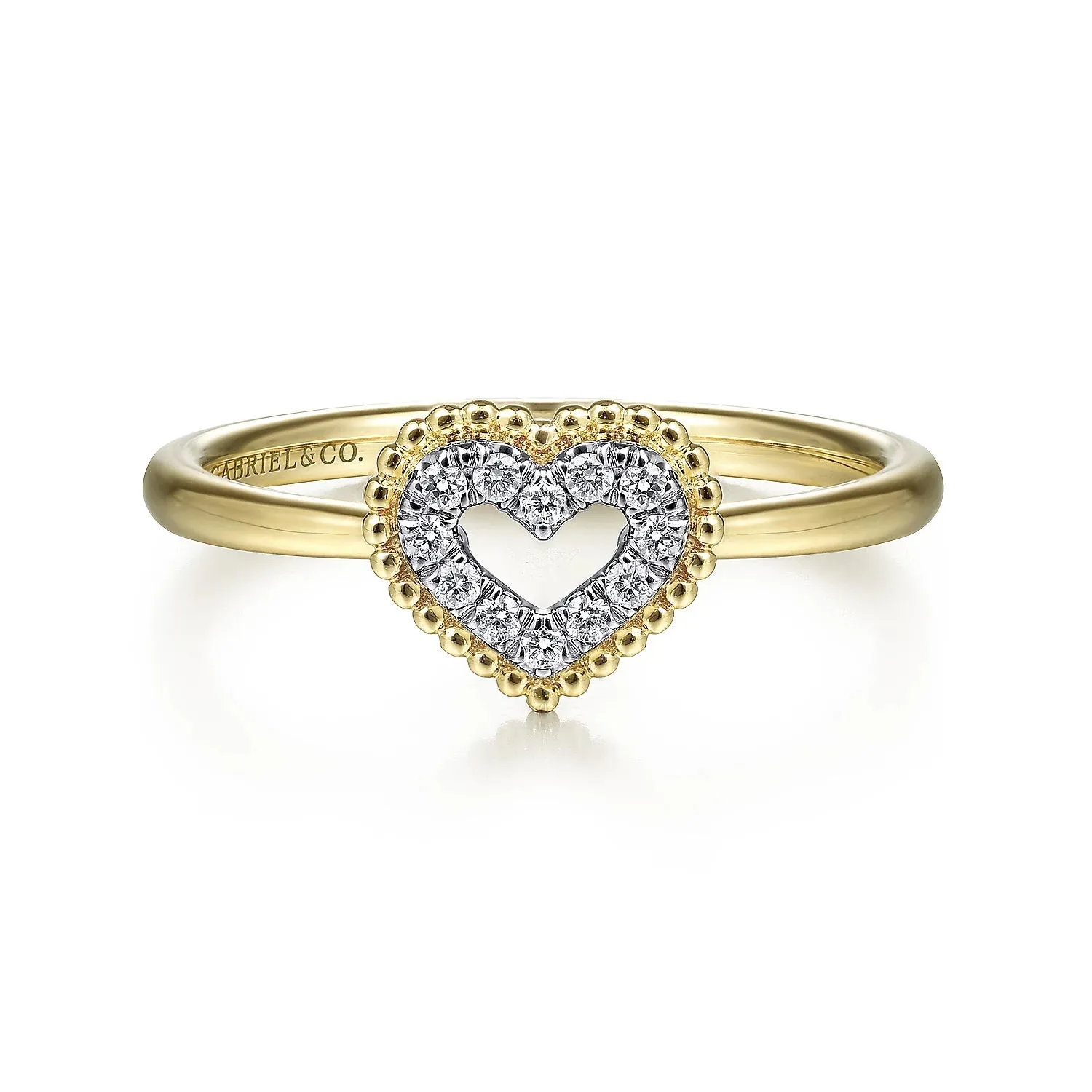 Open Heart Diamond Ring