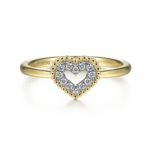 Open Heart Diamond Ring