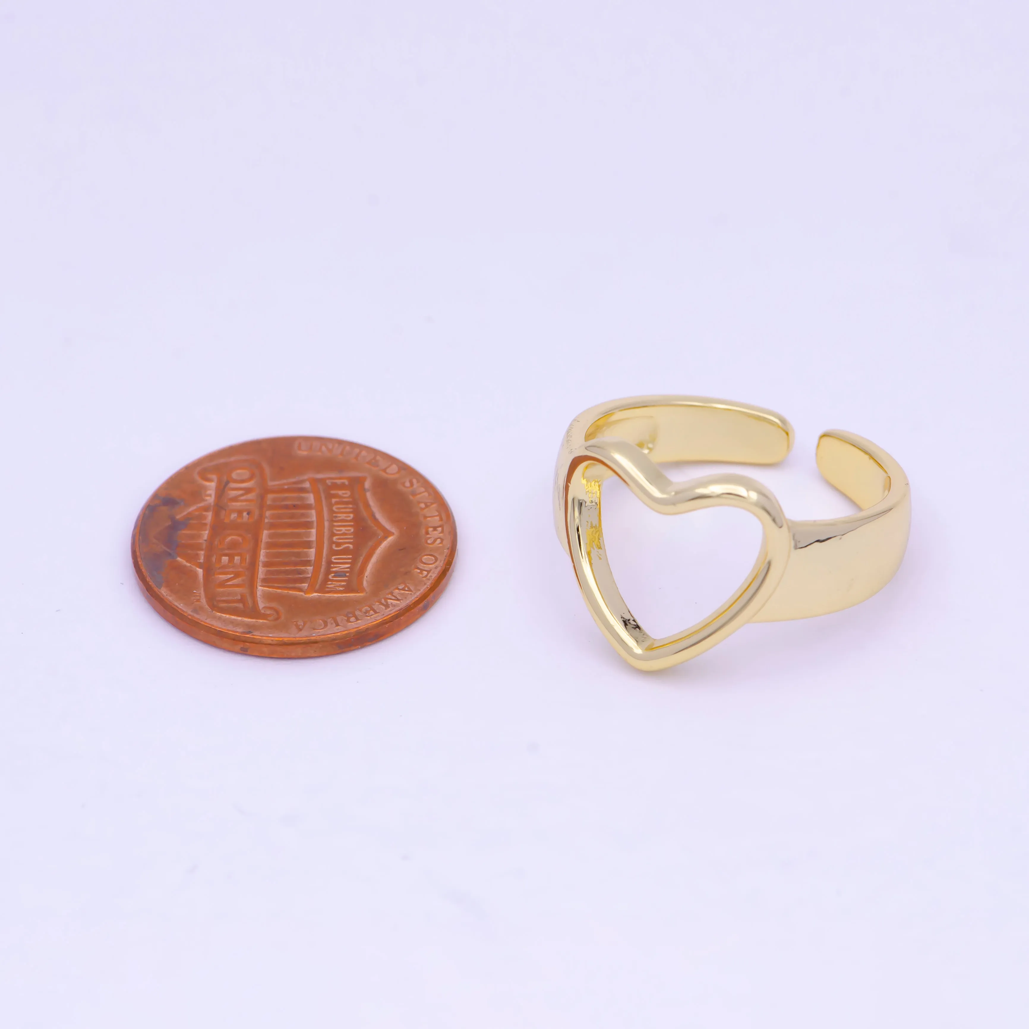 Open Heart Gold Ring in 14k Gold Filled Ring Open Adjustable S-237