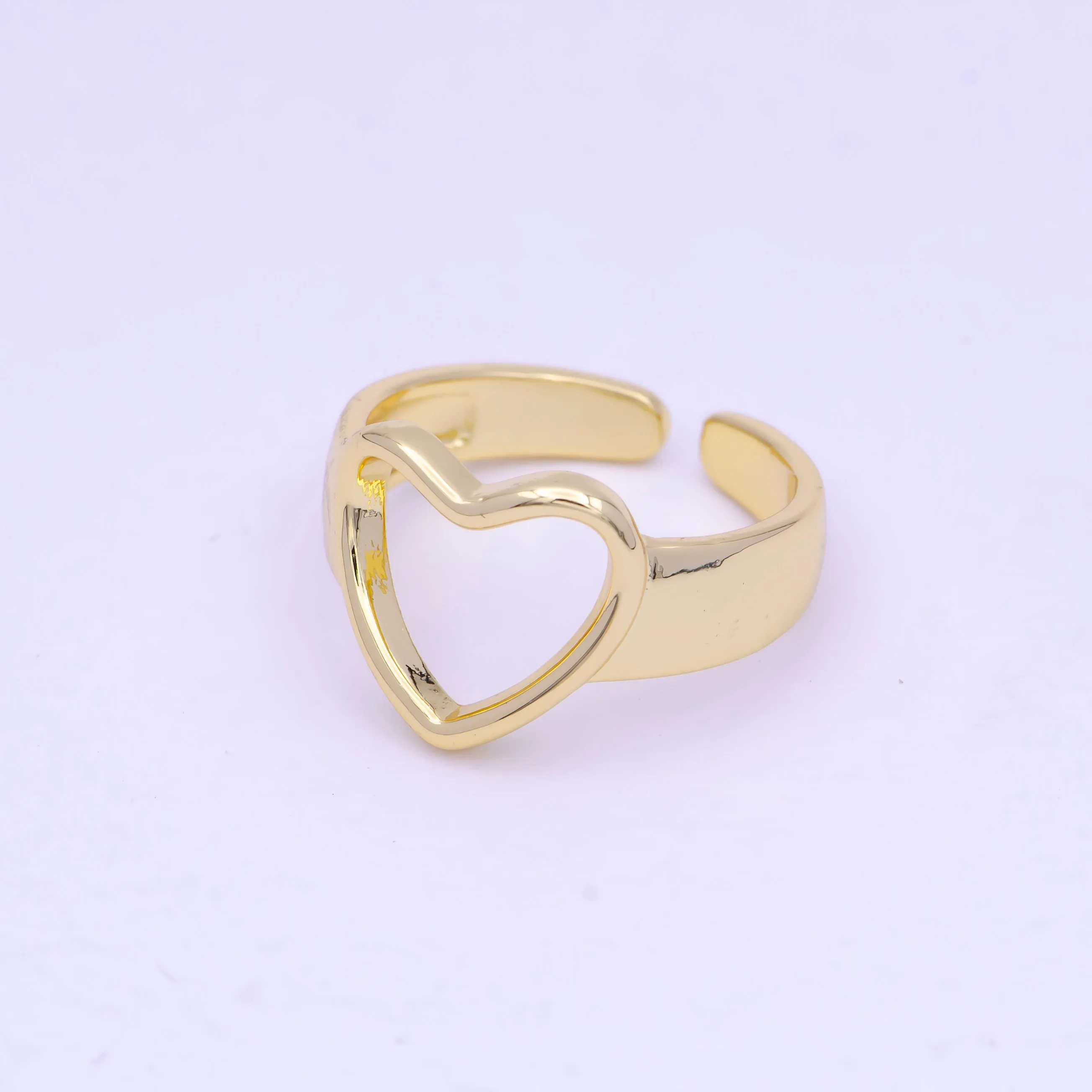 Open Heart Gold Ring in 14k Gold Filled Ring Open Adjustable S-237