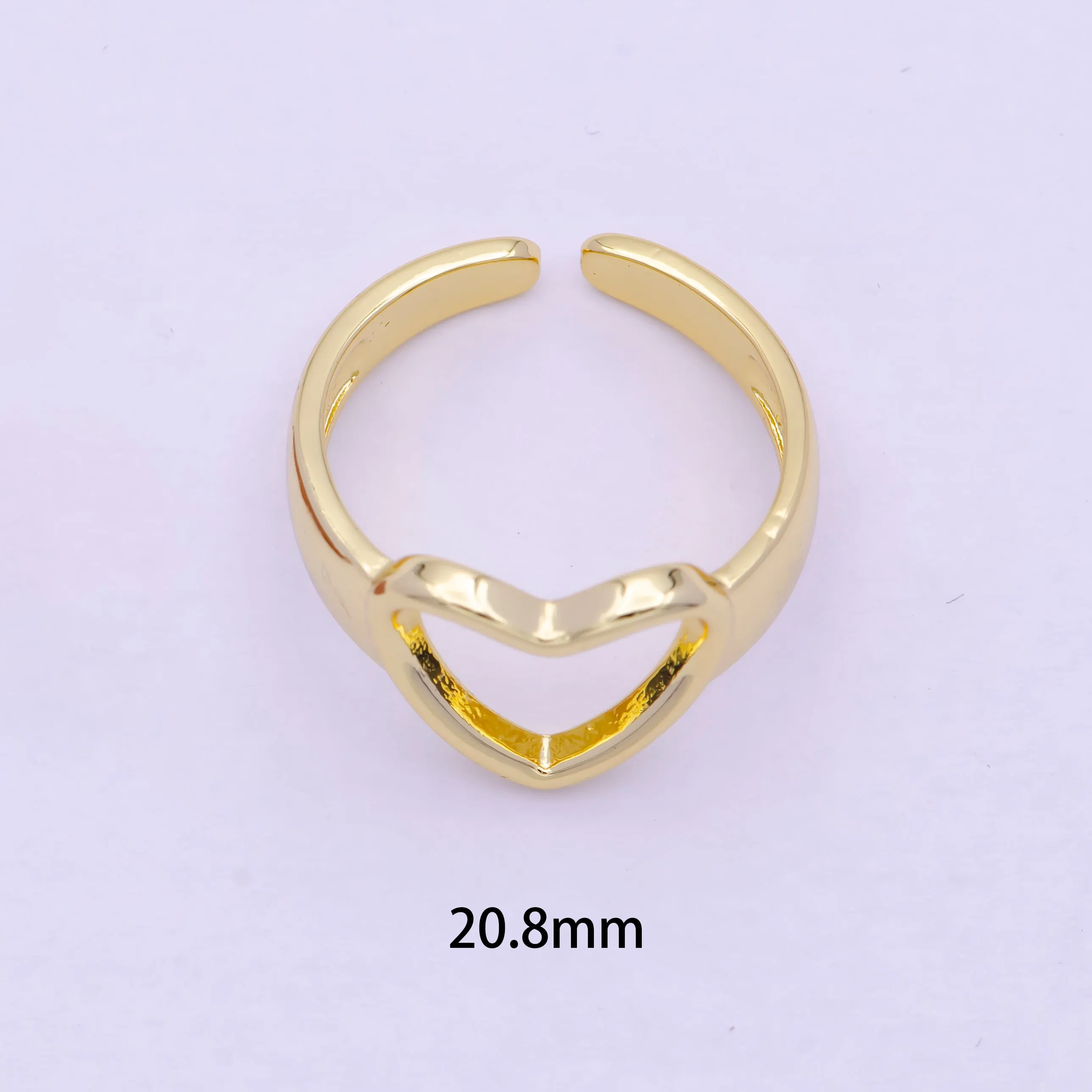 Open Heart Gold Ring in 14k Gold Filled Ring Open Adjustable S-237