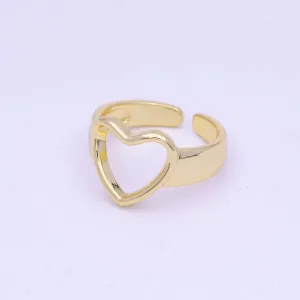 Open Heart Gold Ring in 14k Gold Filled Ring Open Adjustable S-237