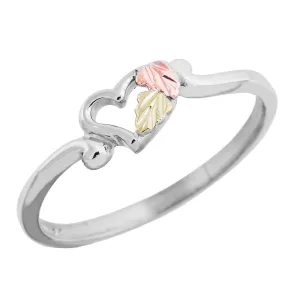 Open Heart - Sterling Silver Black Hills Gold Ring
