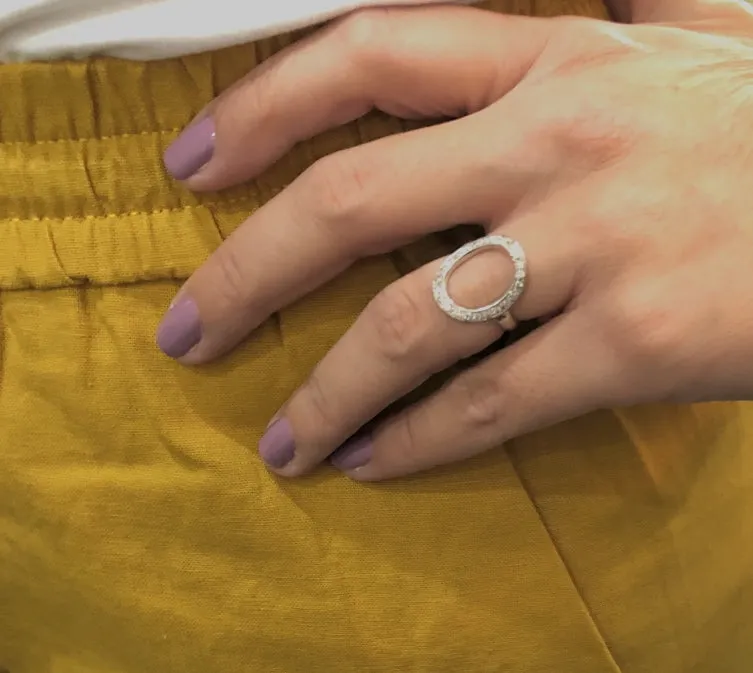 Open Oval Diamond Ring