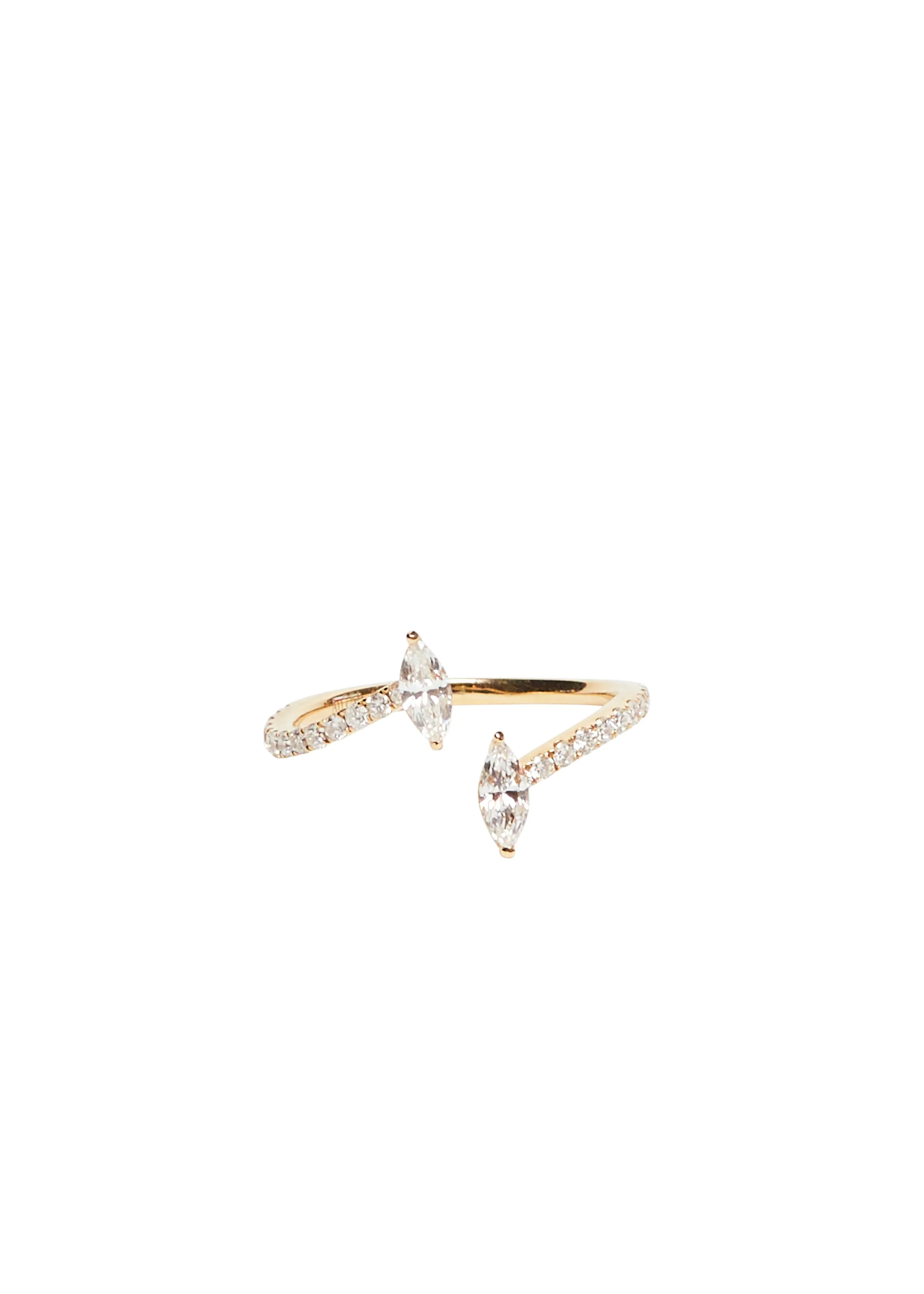 Open Pave Double Marquise Ring