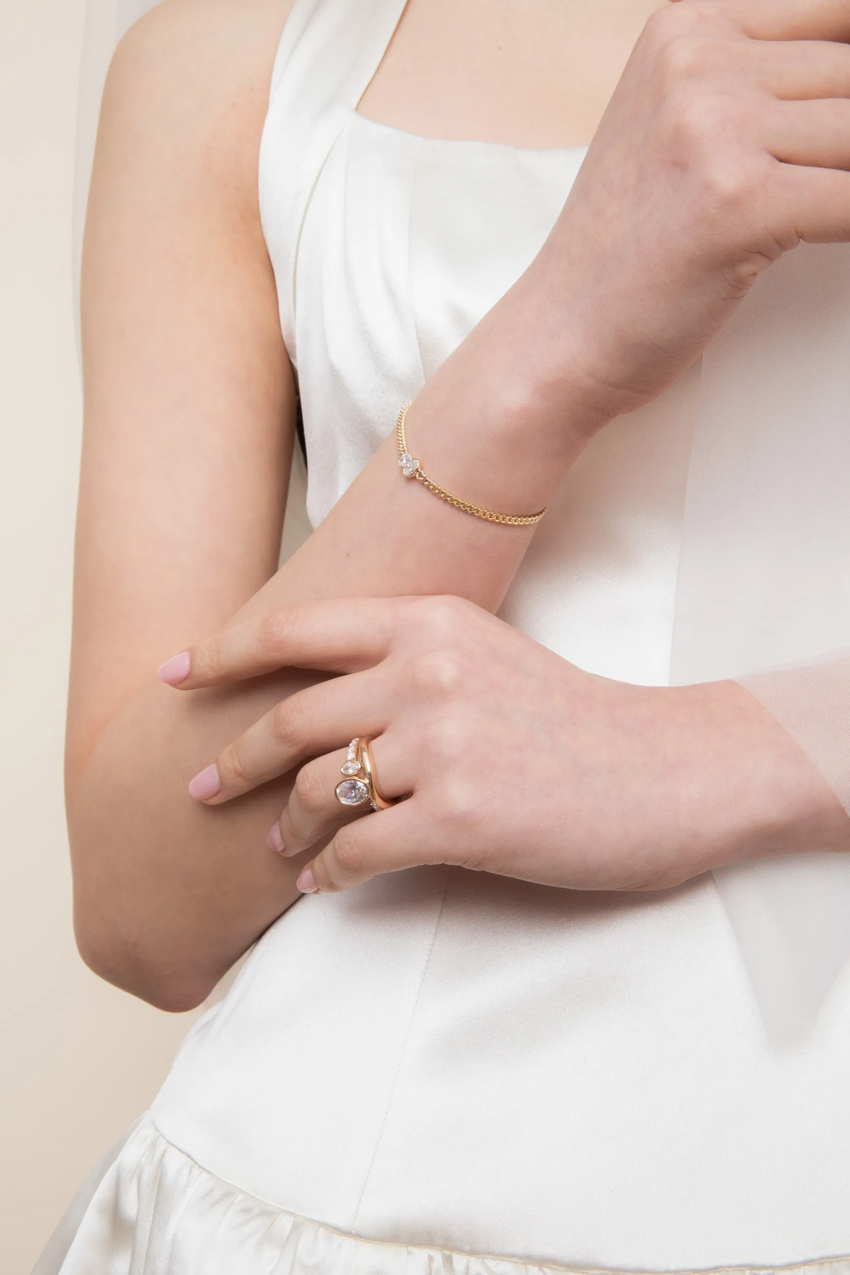 Open Pave Oval Try-on Band