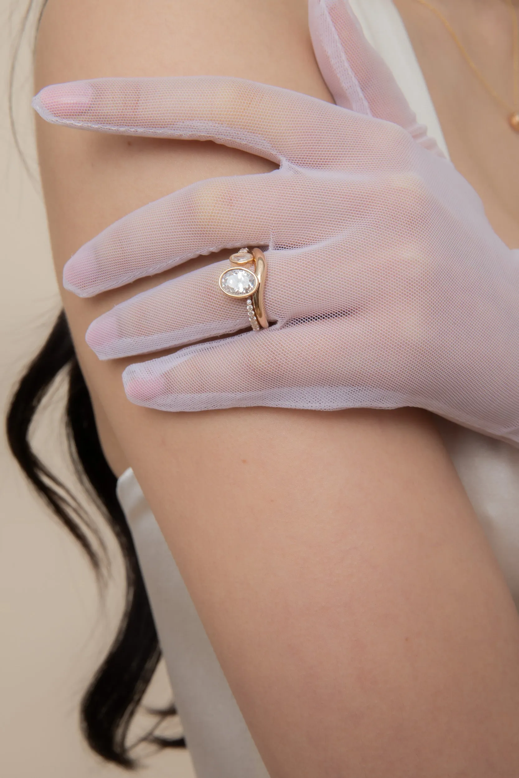 Open Pave Oval Try-on Band