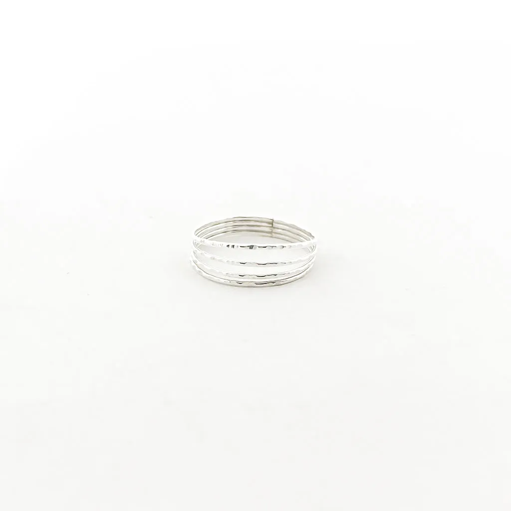Open Quadruple Band Ring | Silver