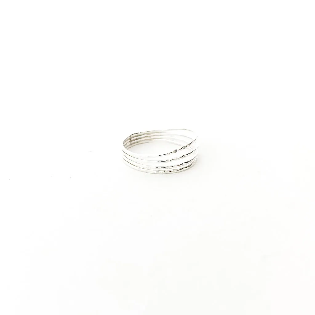 Open Quadruple Band Ring | Silver
