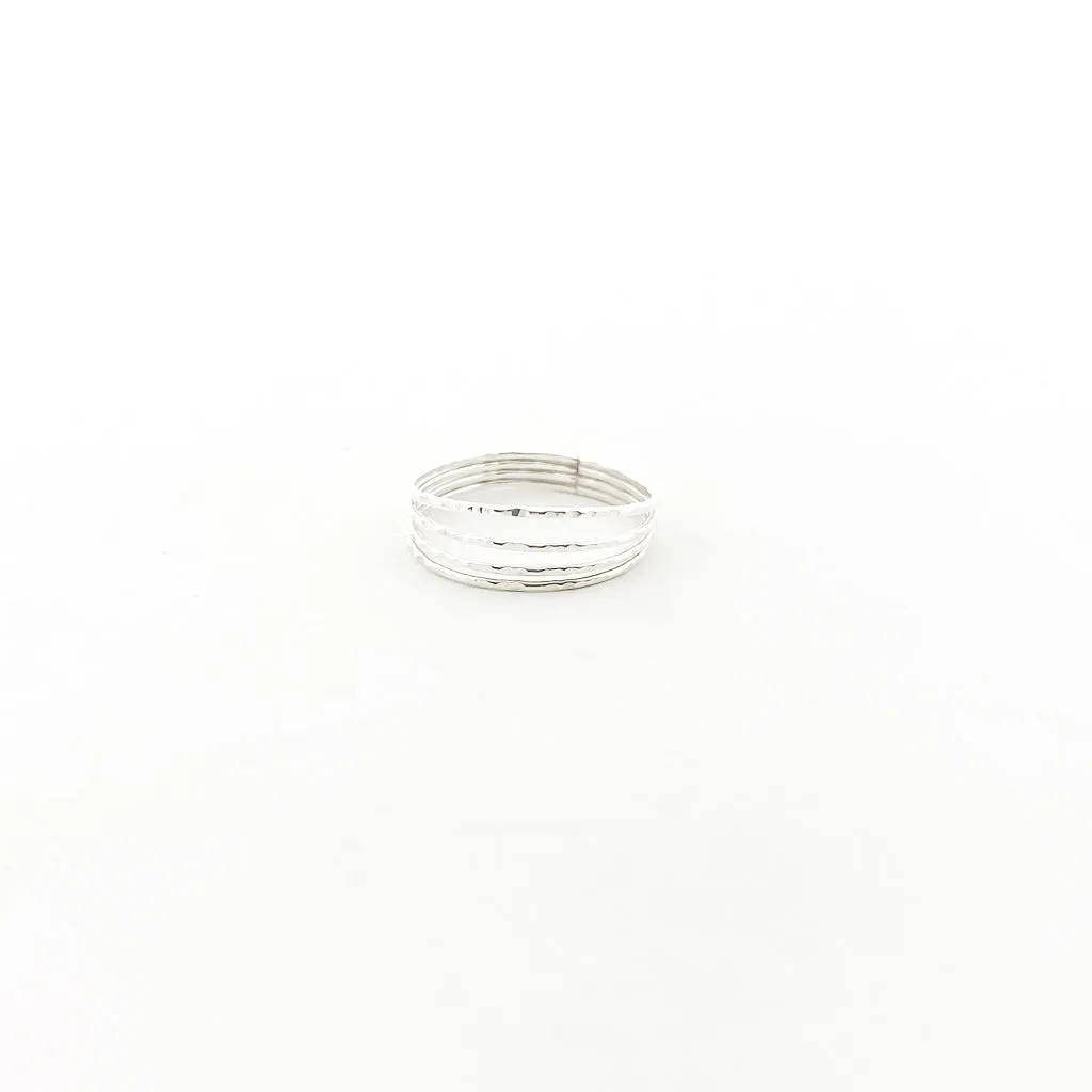 Open Quadruple Band Ring | Silver