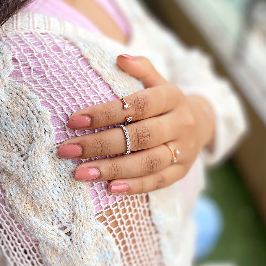Open Stud Diamond Ring