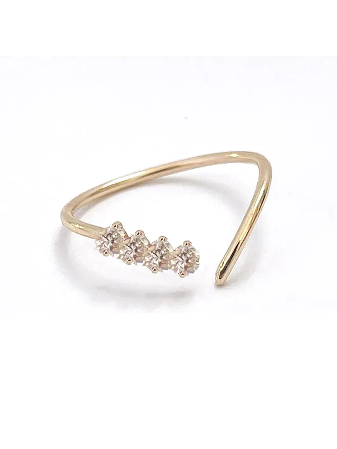 Open V Gem Ring