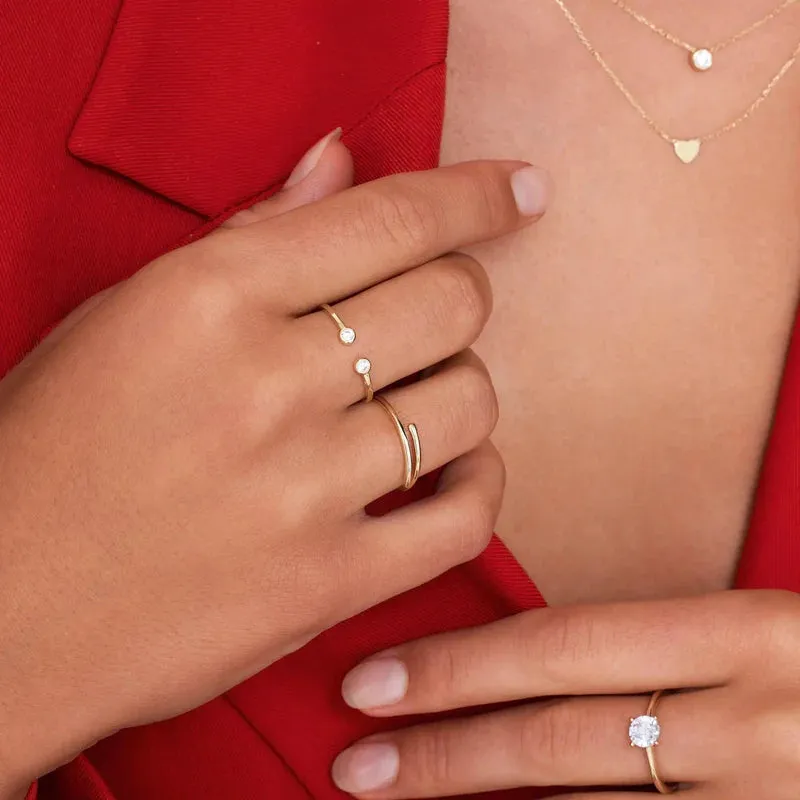 Open Zirconia Rings Set
