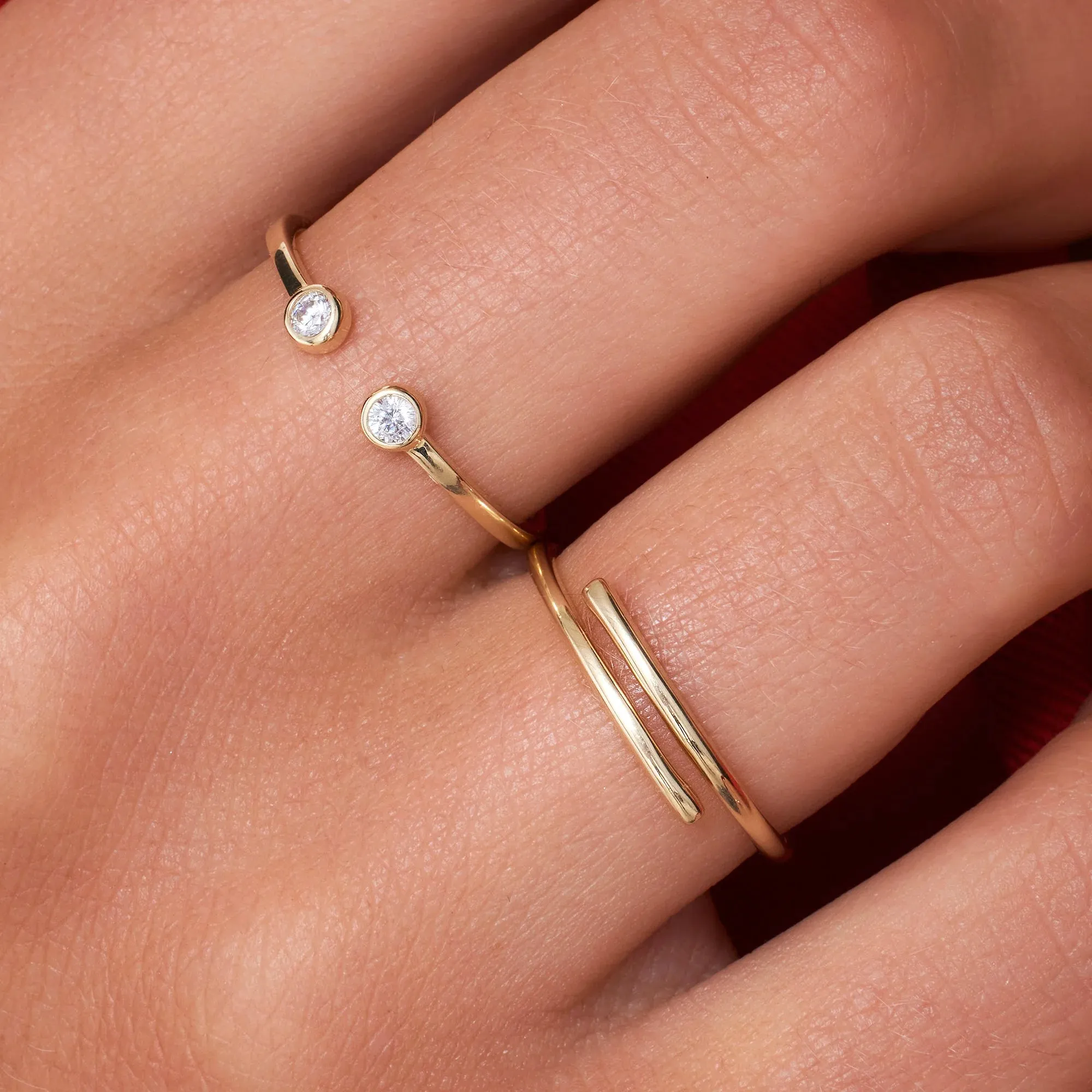 Open Zirconia Rings Set