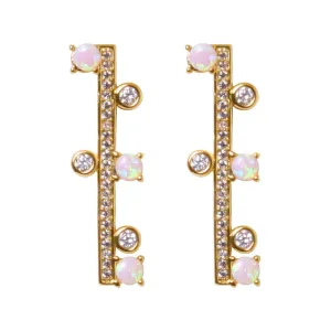 Ophelia Opal & Crystal Geometric Drop Earrings