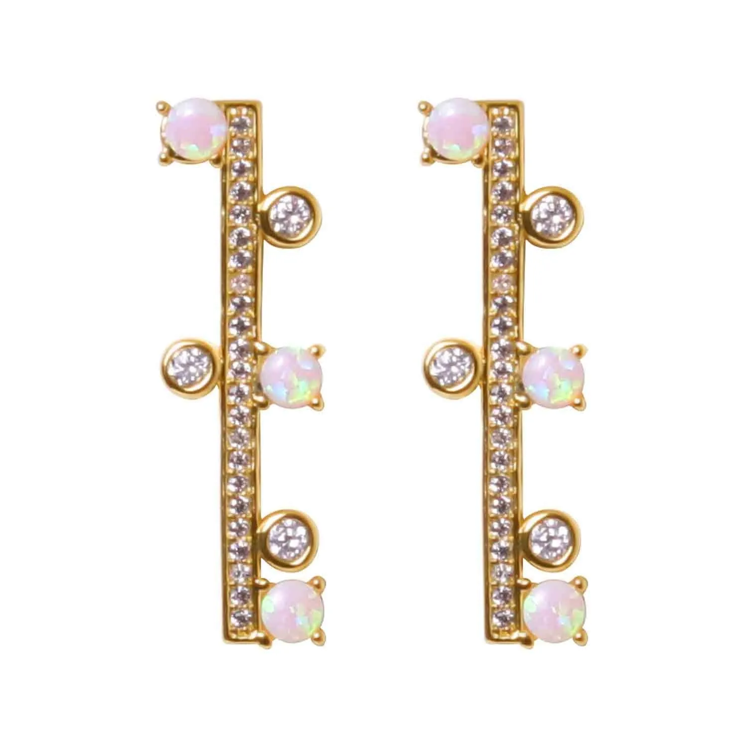 Ophelia Opal & Crystal Geometric Drop Earrings