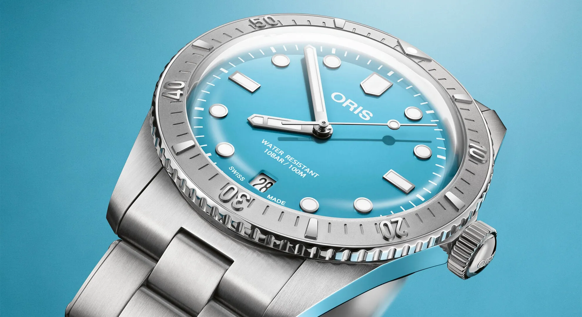 Oris Divers Steel Sixty-Five Cotton Candy Blue 38mm Bracelet