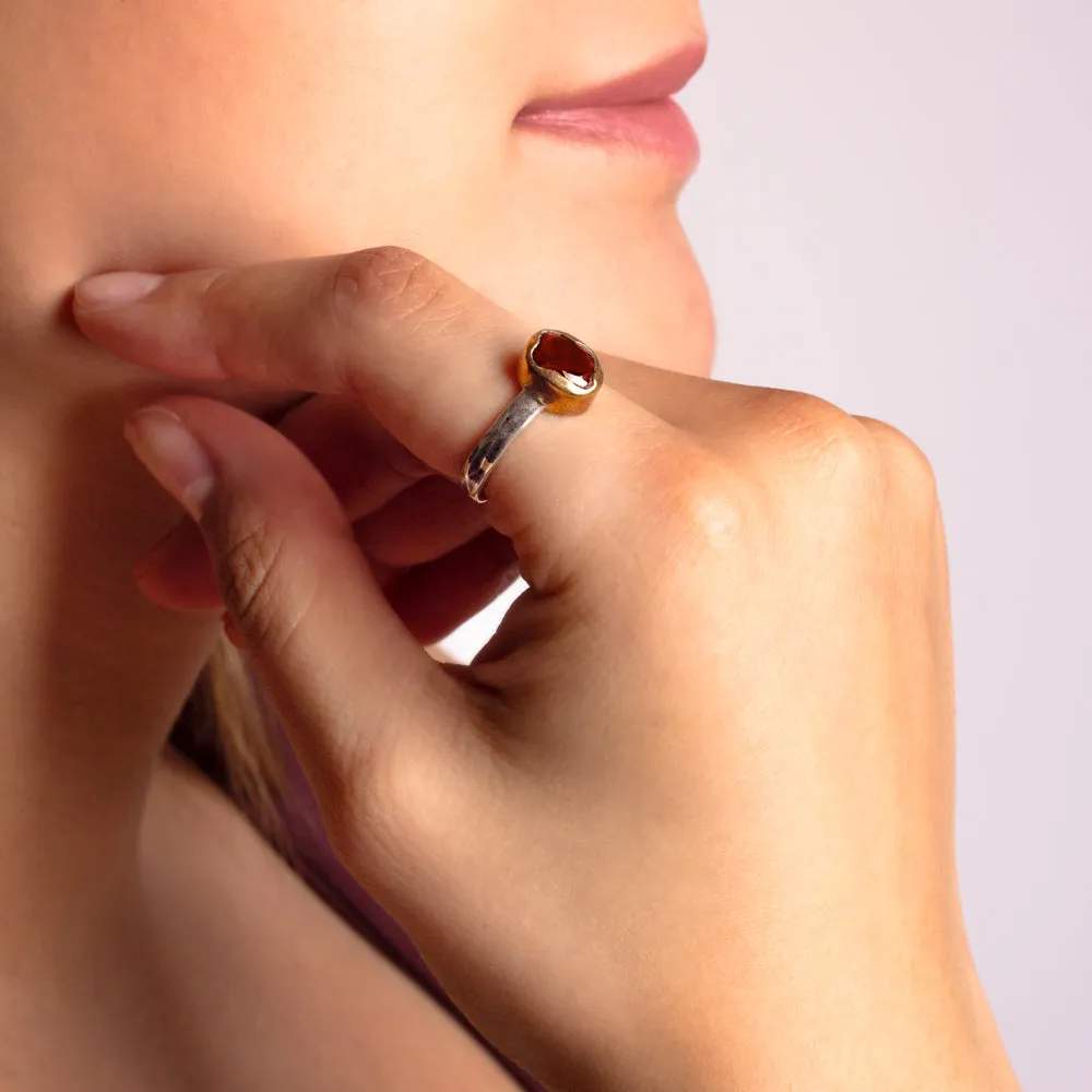 Outside the Lines Ring in Garnet