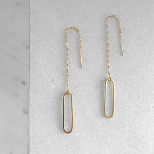 Oval Threader Earrings