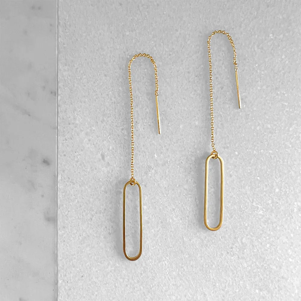 Oval Threader Earrings