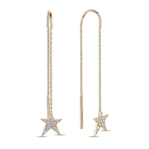 OWN Your Story Swinging Threader Diamond & Gold Rockstar Earrings