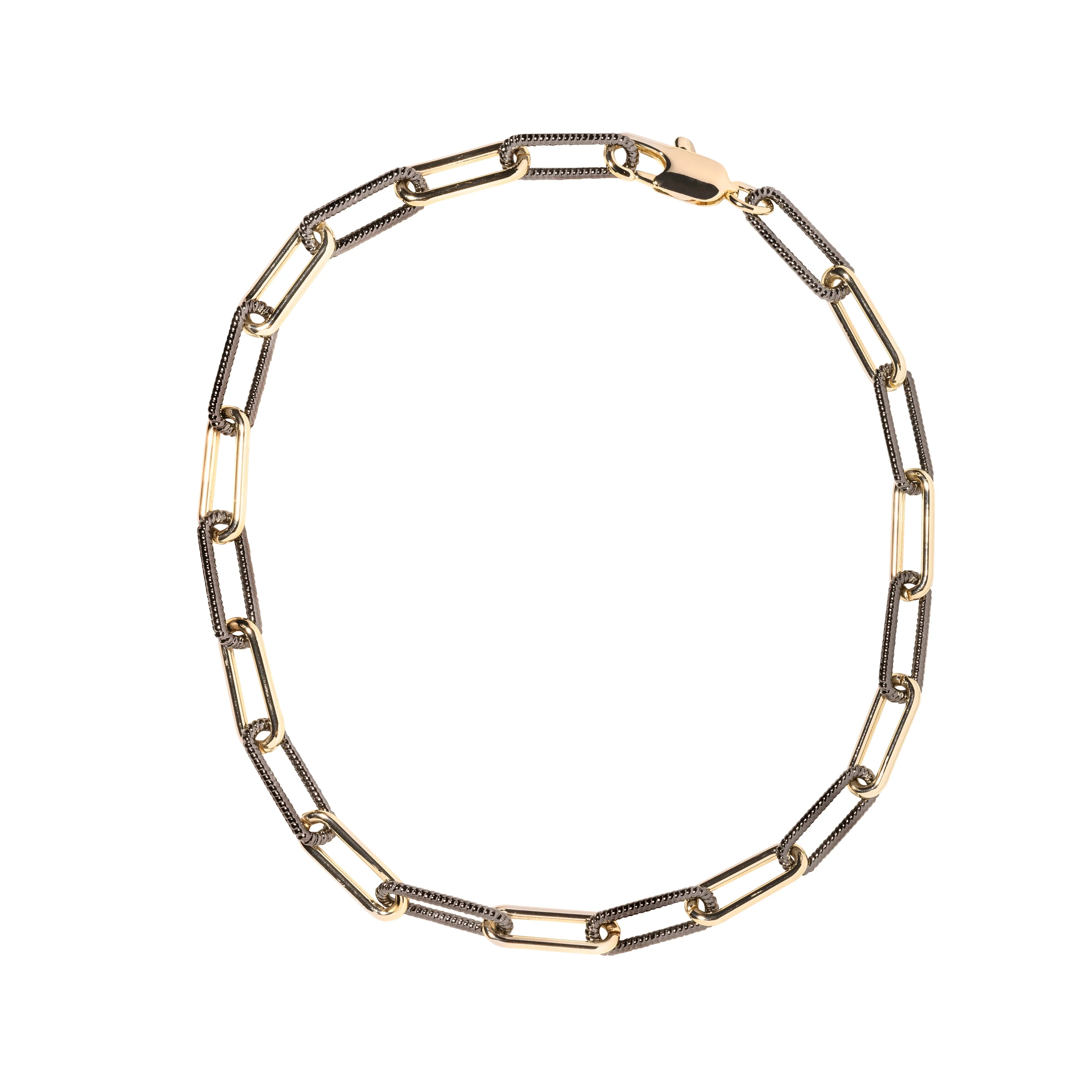 Oxidized Silver and 14k Gold Fill Necklace 18"