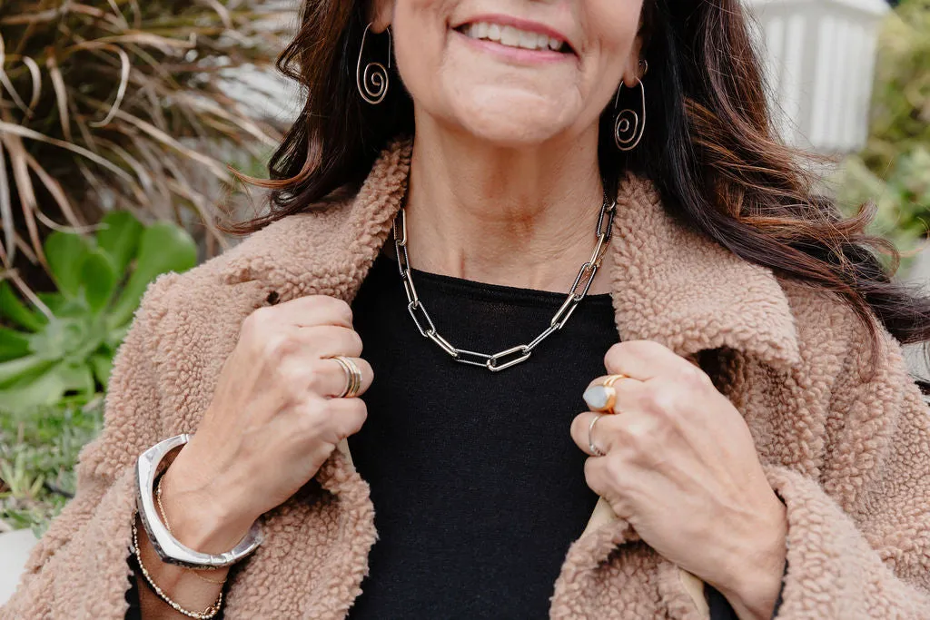 Oxidized Silver and 14k Gold Fill Necklace 18"