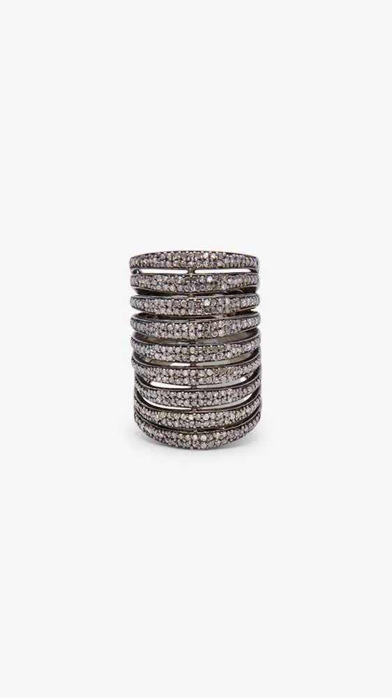 Oxidized Sterling Silver Stack Ring