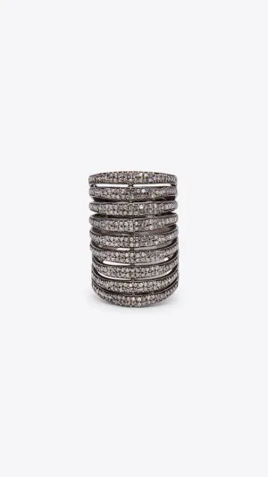 Oxidized Sterling Silver Stack Ring