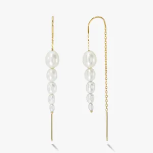 Paloma Threader Earrings, White
