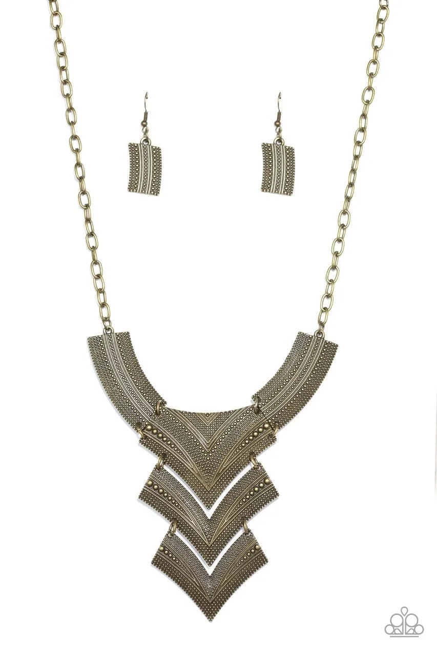 Paparazzi - Fiercely Pharaoh - Brass Necklace