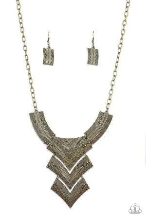 Paparazzi - Fiercely Pharaoh - Brass Necklace