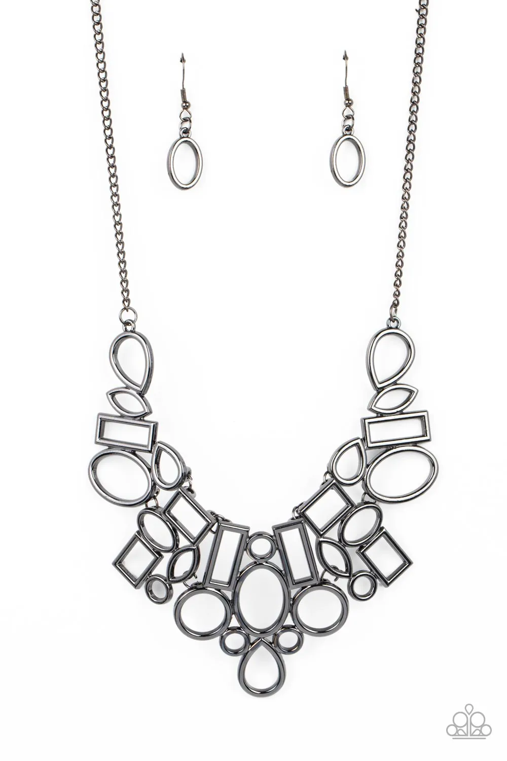 Paparazzi Geometric Grit Necklace Black