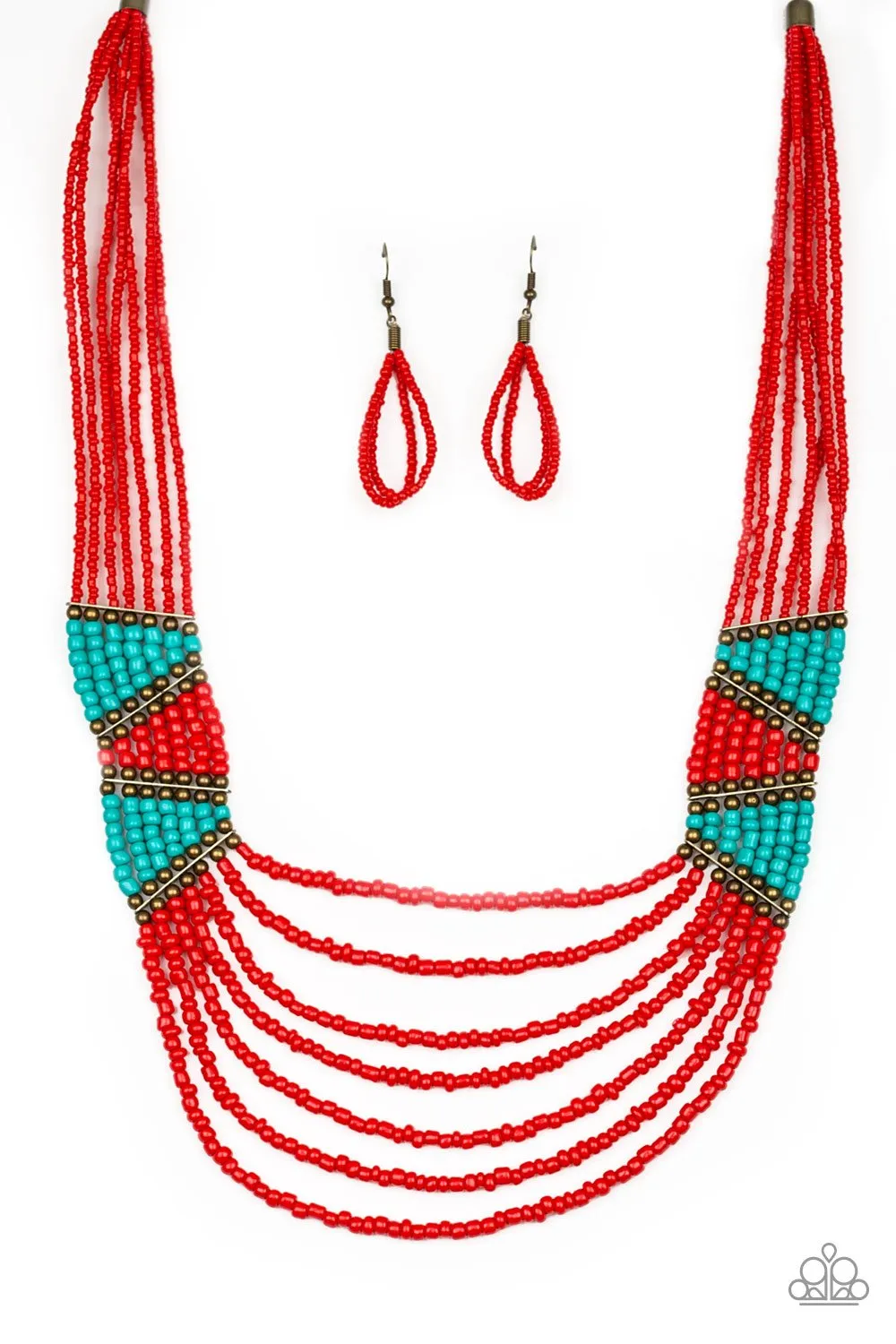 Paparazzi Kickin It Outback Necklace Red