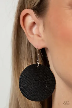 Paparazzi Leathery Loungewear - Black Earrings
