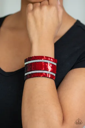 Paparazzi -MERMAID Service - Red Bracelet