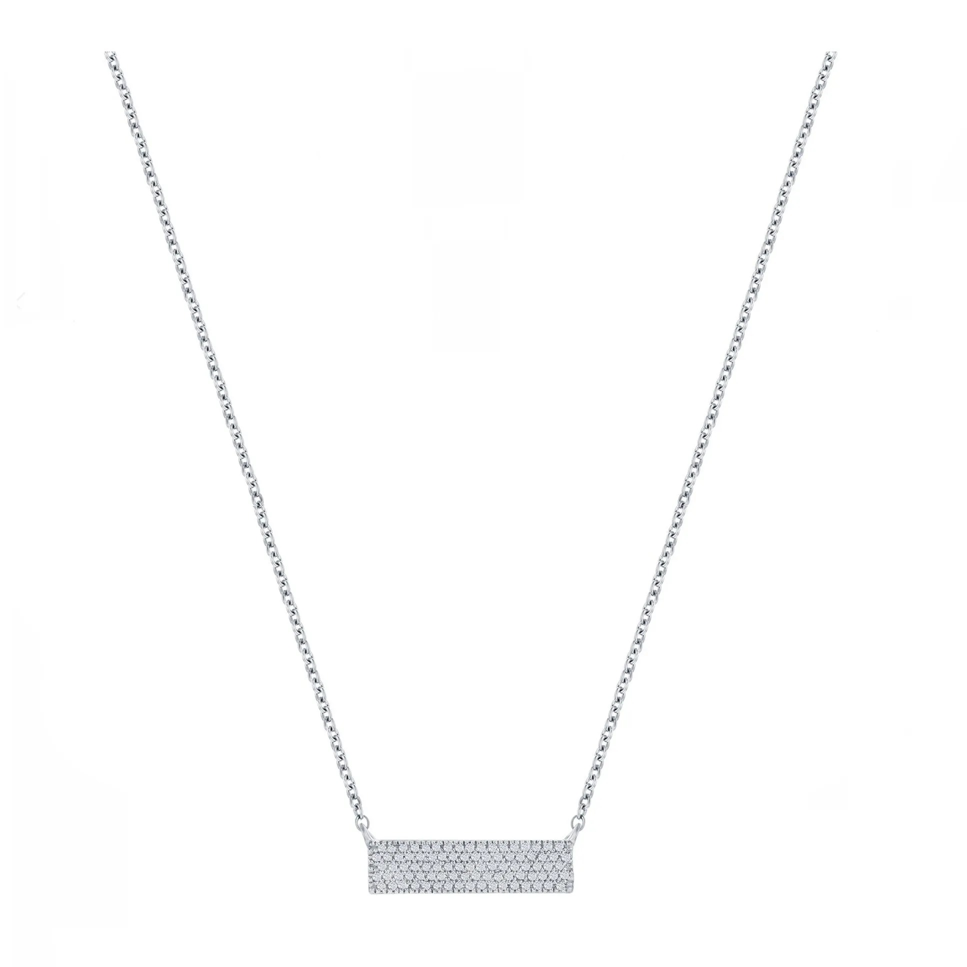 Pave Diamond Bar Necklace