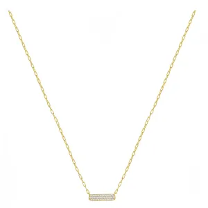 Pave Oval Bar Necklace