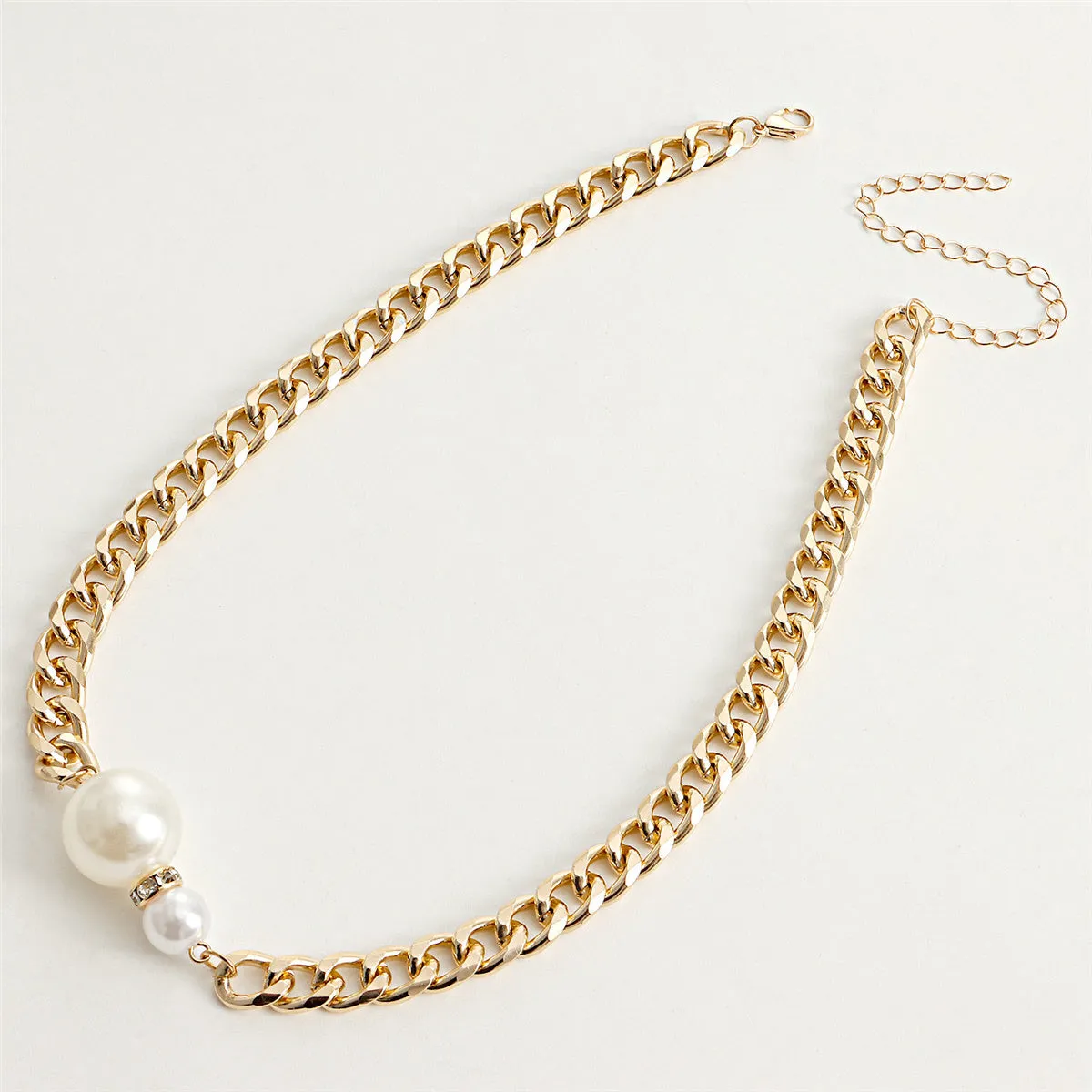 Pearl & Cubic Zirconia 18K Gold-Plated Pendant Necklace