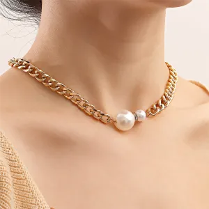 Pearl & Cubic Zirconia 18K Gold-Plated Pendant Necklace