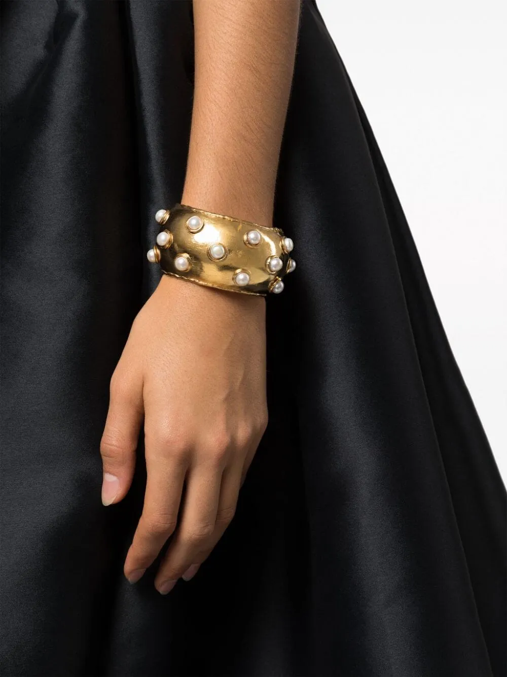 Pearl Studded Gold Cuff